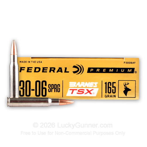 30-06 - 165 Grain TSX - Federal - 20 Rounds