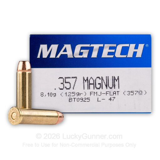 357 Mag - 125 Grain FMJ-Flat - Magtech - 50 Rounds