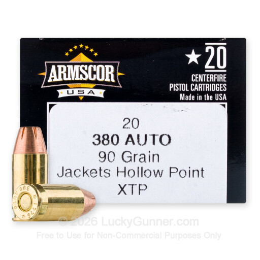 380 Auto - 90 Grain XTP - Armscor USA - 20 Rounds