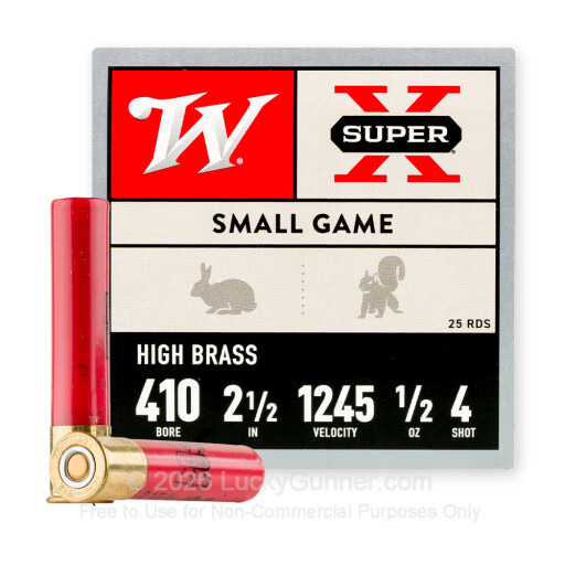410 Bore - 2-1/2" 1/2oz. #4 Shot - Winchester Super-X - 25 Rounds