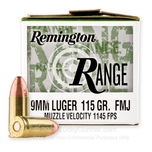 9mm - 115 Grain FMJ - Remington Range - 100 Rounds