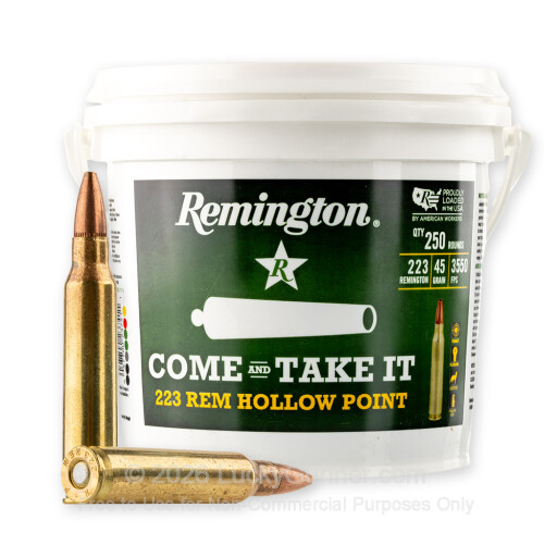 223 Rem - 45 Grain JHP - Remington UMC - 250 Rounds