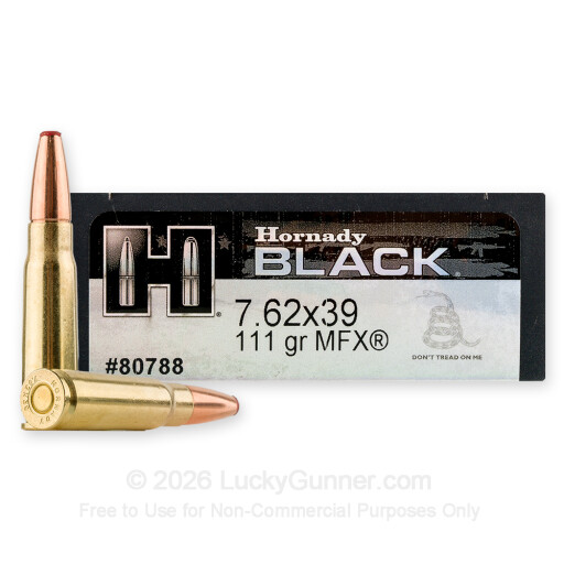 7.62x39 - 111 Grain MonoFlex SBR - Hornady BLACK - 20 Rounds