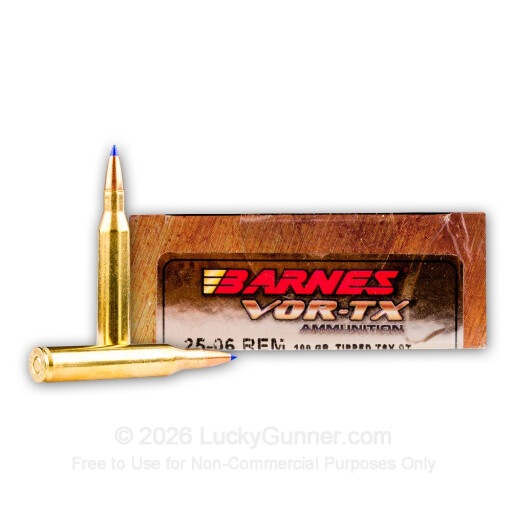 25-06 Rem - 100 gr TSX HP - Barnes VOR-TX - 20 Rounds