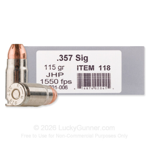 357 Sig - 115 Grain JHP - Underwood - 20 Rounds