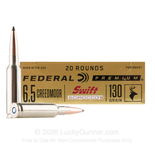 6.5 Creedmoor - 130 Grain Scirocco II - Federal - 20 Rounds