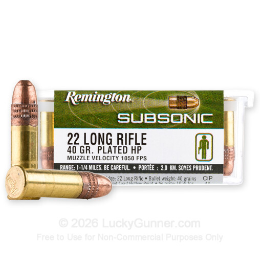 22 LR - 40 Grain CPHP - Remington Subsonic - 100 Rounds