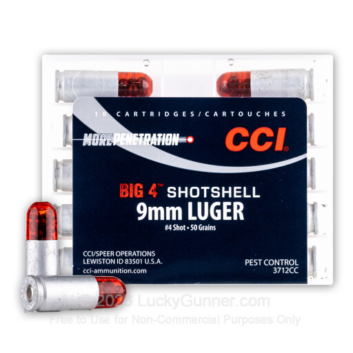 9mm - 45 Grain #4 Shot - CCI Big 4 - 200 Rounds