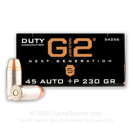 45 ACP - +P 230 Grain JHP - Speer LE Gold Dot G2 - 50 Rounds