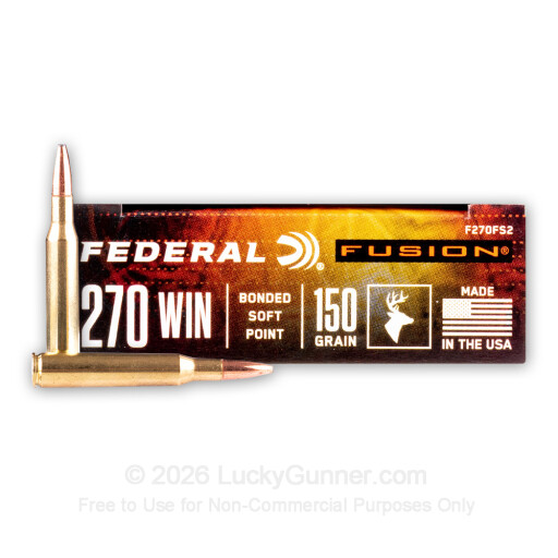 270 - 150 Grain SP - Federal Fusion - 20 Rounds