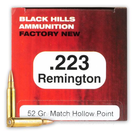 223 Rem - 52 Grain Match HP - Black Hills - 50 Rounds