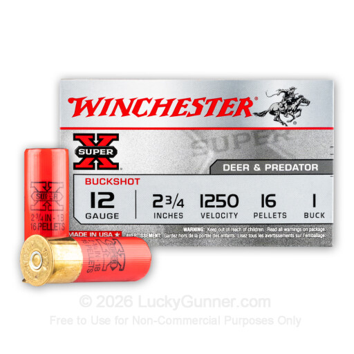 12 Gauge - 2-3/4" Super-X #1 Buck - Winchester - 250 Rounds