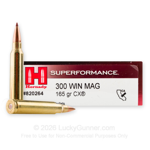300 Winchester Magnum - 165 Grain CX - Hornady Superformance - 20 Rounds