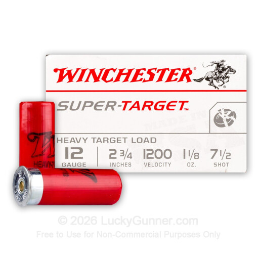 12 Gauge - 2-3/4" 1-1/8 oz. #7.5 Lead Shot - Winchester SuperTarget - 25 Rounds