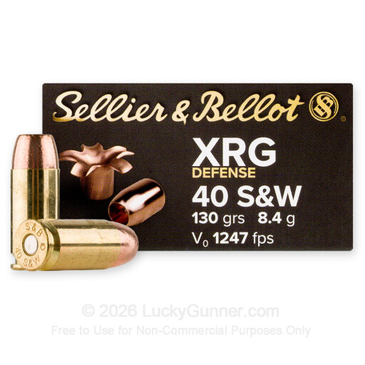 40 S&W - 130 Grain SCHP - Sellier & Bellot XRG Defense - 25 Rounds