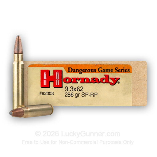 9.3 x 62mm Mauser - 286 Grain InterLock SP-RP - Hornady Dangerous Game Series - 20 Rounds