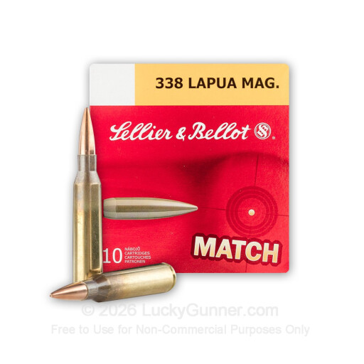 338 Lapua Magnum - 250 Grain HPBT MATCH - Sellier & Bellot - 100 Rounds