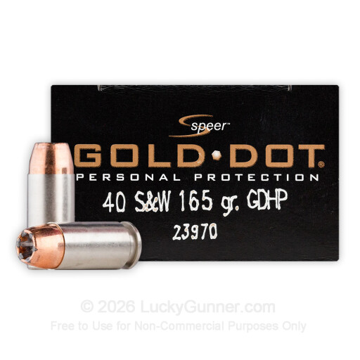 40 S&W - 165 Grain JHP - Speer Gold Dot - 20 Rounds