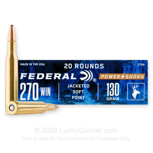 270 - 130 gr SP - Federal Power-Shok - 20 Rounds