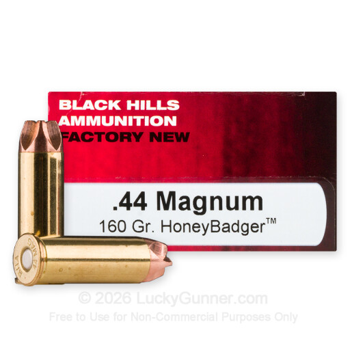 44 Magnum - 160 Grain HoneyBadger - Black Hills - 50 Rounds