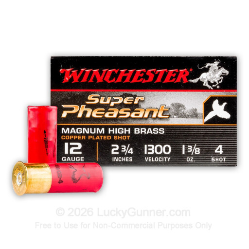 12 Gauge - 2-3/4" Super Pheasant #4 Shot - Winchester - 25 Rounds