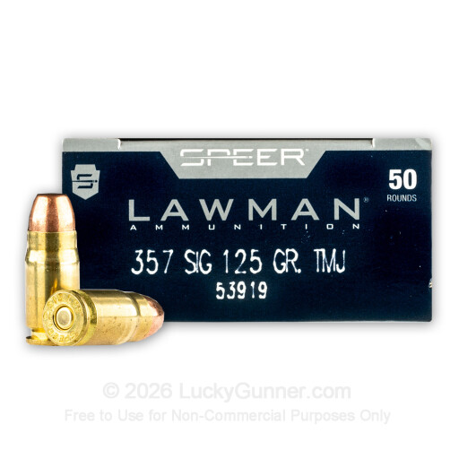 357 Sig - 125 Grain FMJ - Speer Lawman - 500 Rounds