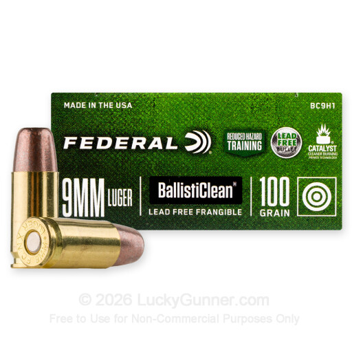 9mm - 100 Grain Frangible - Federal BallistiClean RHT - 50 Rounds