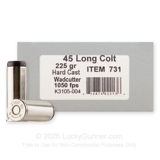 45 Long Colt - 225 Grain Hard Cast Wadcutter - Underwood - 20 Rounds