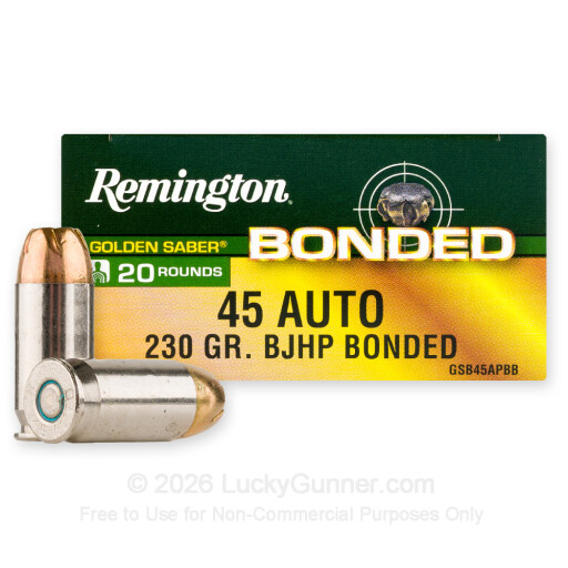45 ACP - 230 Grain BJHP - Remington Golden Saber Bonded - 20 Rounds