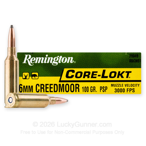 6mm Creedmoor - 100 Grain PSP - Remington Core-Lokt - 20 Rounds