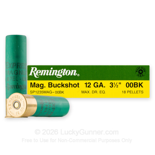 12 Gauge - 3-1/2" 18 Pellet 00 Buckshot - Remington Express - 5 Rounds
