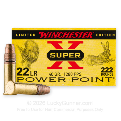 22 LR - 40 Grain CPHP - Winchester Super-X - 222 Rounds
