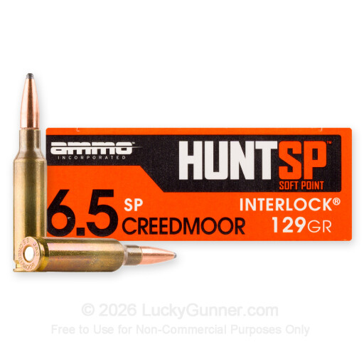 6.5 Creedmoor - 129 Grain SP - Ammo Inc. Hunt LR - 20 Rounds