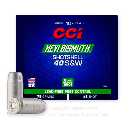 40 S&W - 78 Grain #8 Bismuth Shot - CCI Pest Control - 10 Rounds