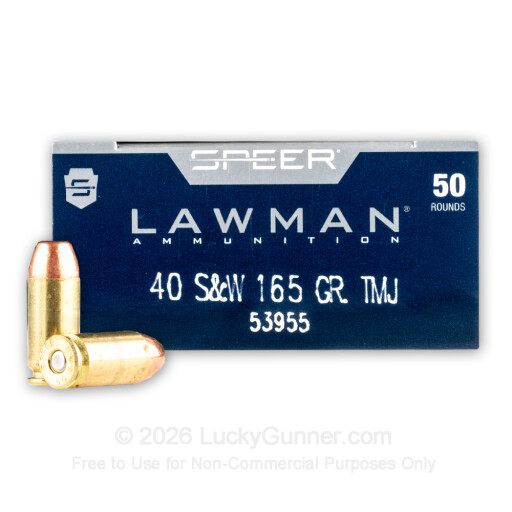 40 S&W - 165 Grain TMJ - Speer LAWMAN - 1000 Rounds