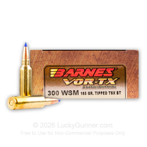 300 WSM - 165 Grain Tipped TSX BT - Barnes VOR-TX - 20 Rounds