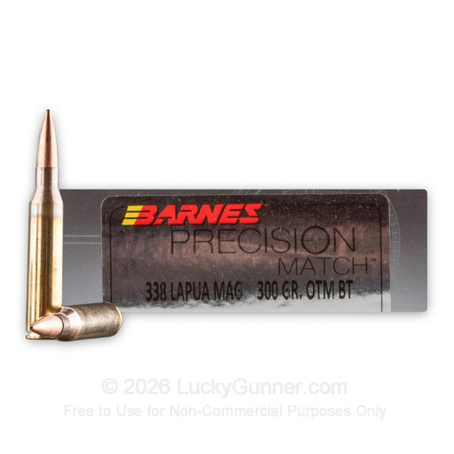 338 Lapua Mag - 300 Grain OTM BT - Barnes Precision Match - 20 Rounds