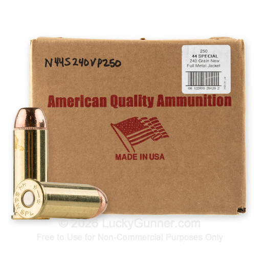 44 Special - 240 Grain FMJ - American Quality Ammunition - 250 Rounds