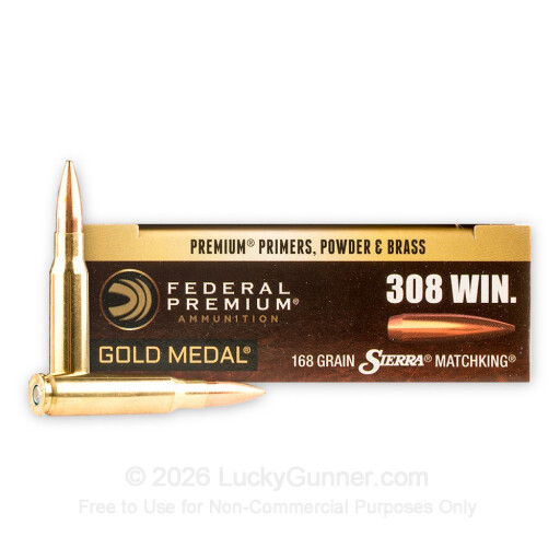 308 - 168 Grain HPBT MatchKing - Federal Gold Medal - 200 Rounds