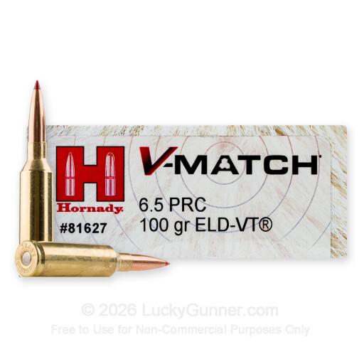 6.5 PRC - 100 Grain ELD-VT - Hornady V-Match - 20 Rounds