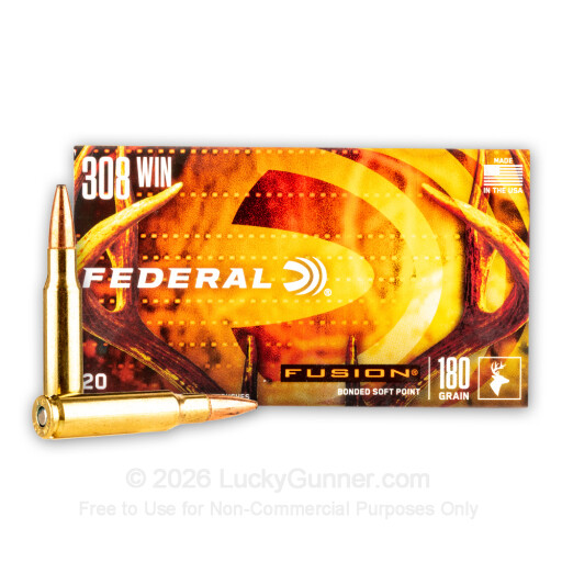 308 - 180 Grain Fusion - Federal Fusion - 20 Rounds