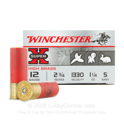 12 Gauge - 2-3/4" 1-1/4 oz. #5 Shot - Winchester Super-X - 25 Rounds