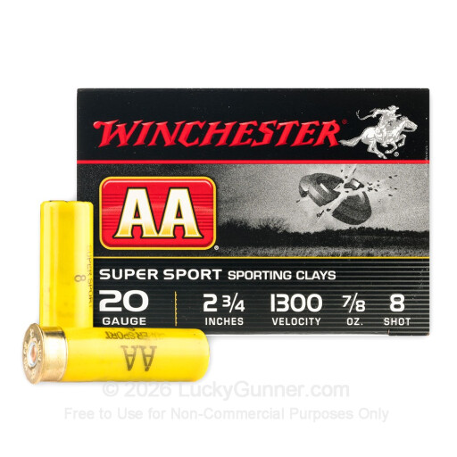 20 Gauge - 2-3/4" AA Sporting Clays #8 Shot - Winchester - 25 Rounds