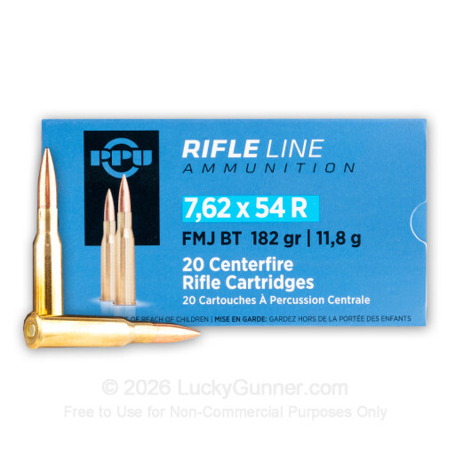7.62x54r  - 182 Grain FMJ-BT - Prvi Partizan - 20 Rounds