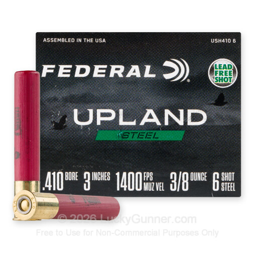 410 Bore - 3" 3/8oz. #6 Shot - Federal Upland Steel - 25 Rounds