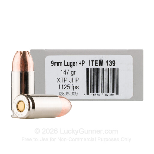 9mm - +P 147 Grain XTP JHP - Underwood - 20 Rounds