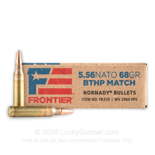 5.56x45 - 68 Grain BTHP Match - Hornady Frontier - 20 Rounds