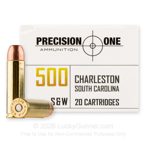 500 S&W Magnum - 350 Grain FMJ - Precision One - 20 Rounds