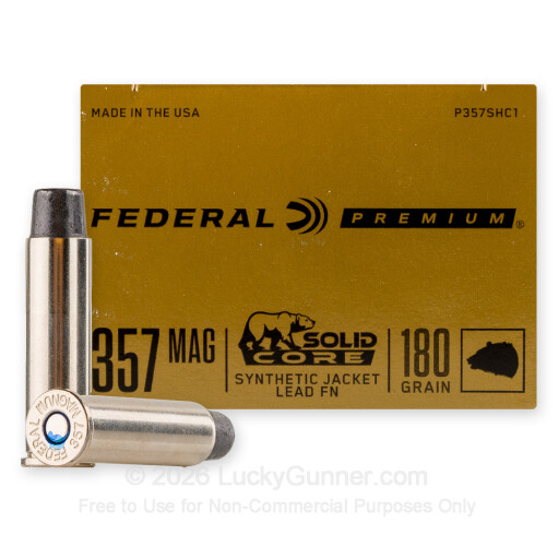 357 Mag - 180 Grain Hard Cast - Federal Solid Core - 20 Rounds