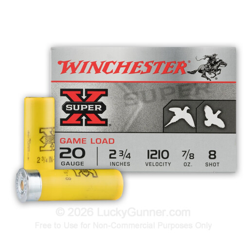 20 Gauge - 2-3/4" 7/8oz. #8 Shot - Winchester Super-X - 25 Rounds